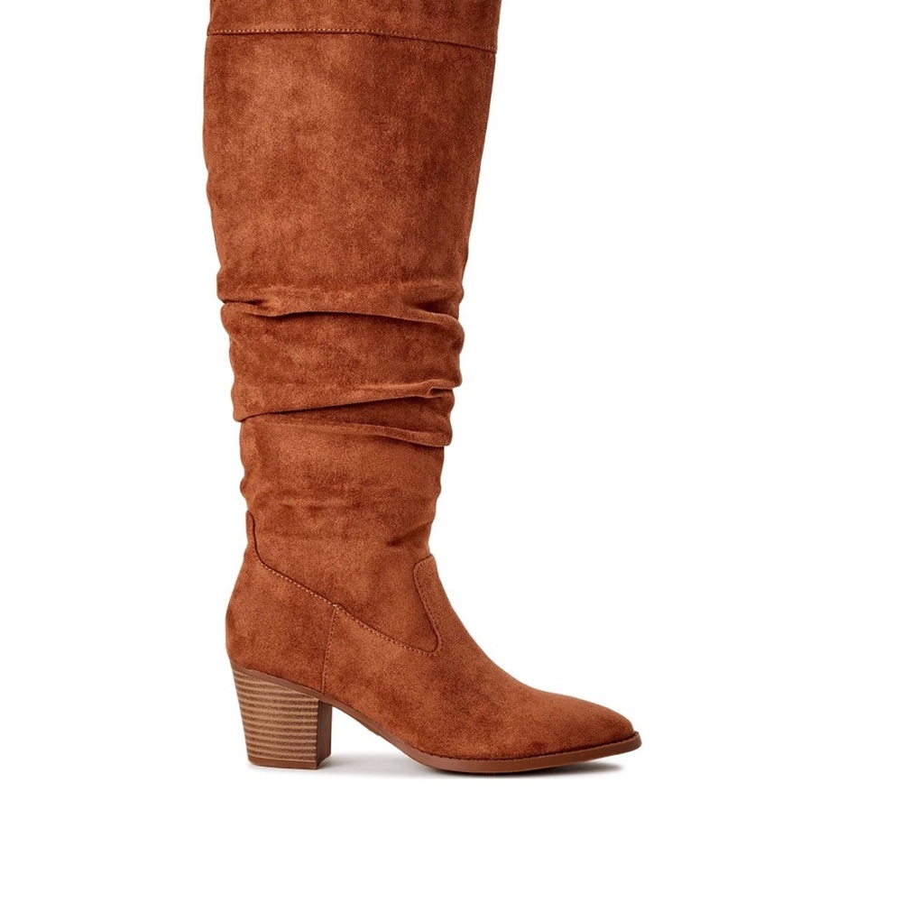Time and Tru Women's Tall Heeled Slouch Boots, Size 10